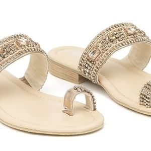 Savi Arrienne Champagne Swarvoski Crystal Flats
